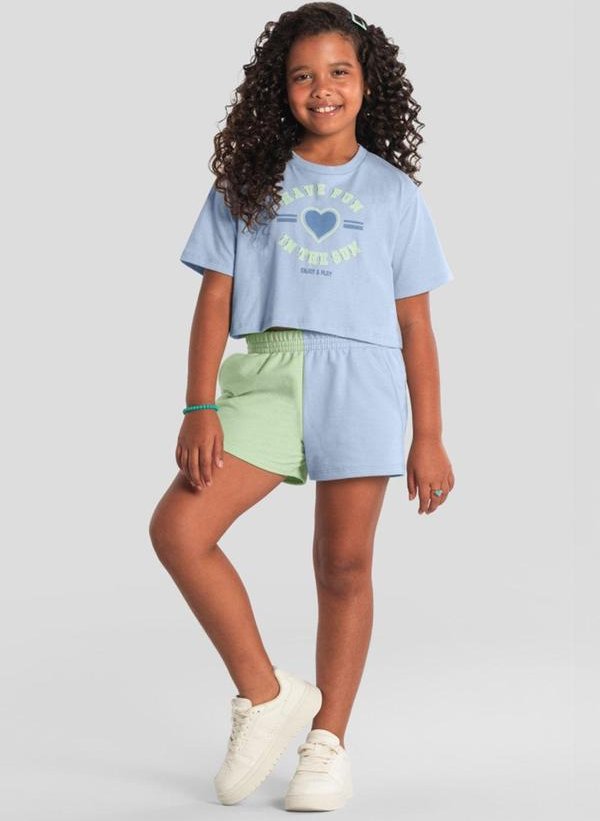 Imagem principal Conjunto Infantil Menina de Coração Azul Brandili Brandili