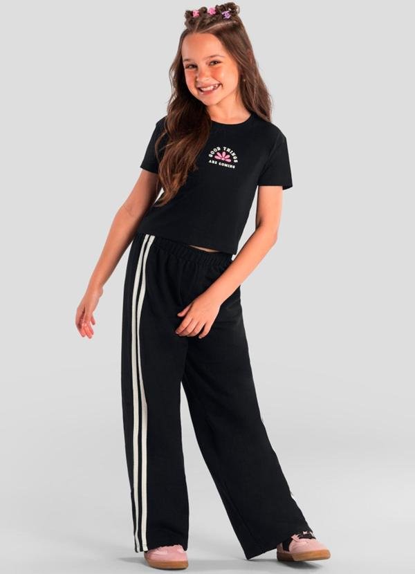 Imagem principal Conjunto Infantil Menina de Flor Preto Brandili Brandili