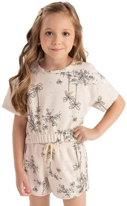 Imagem principal Conjunto Infantil Menina Dupla Face Linho Bege Colorittá Colorittá