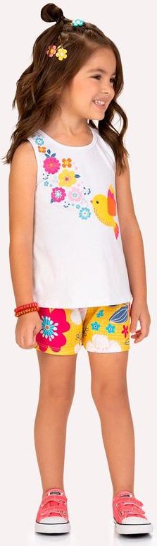 Imagem principal Conjunto Infantil Menina em Algodão Branco Kyly Kyly