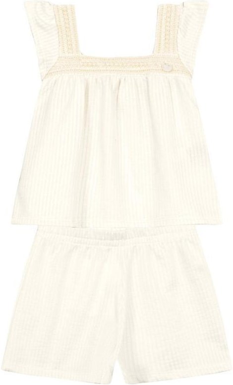 Conjunto Infantil Menina em Fio Tinto Natural