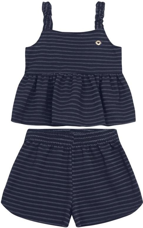 Imagem principal Conjunto Infantil Menina em Tecido Especial Azul Brandili Brandili
