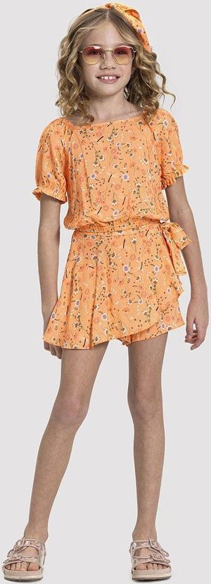 Imagem principal Conjunto Infantil Menina em Viscose Estampado Laranja Alakazoo Alakazoo