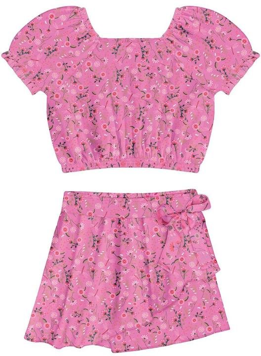 Imagem principal Conjunto Infantil Menina em Viscose Estampado Rosa Alakazoo Alakazoo