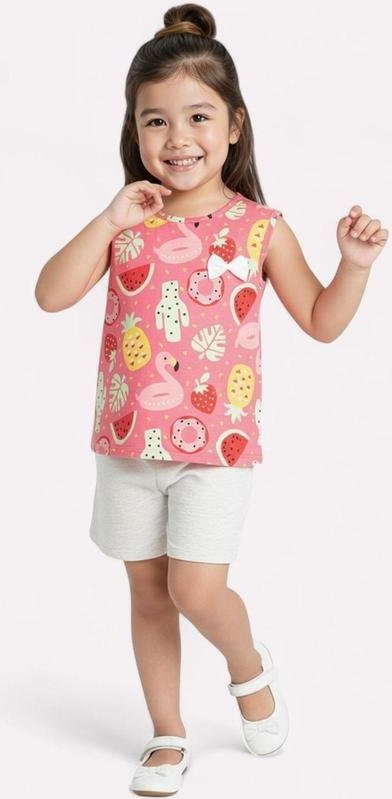 Imagem principal Conjunto Infantil Menina Estampa Frutas Vermelho Kyly Kyly