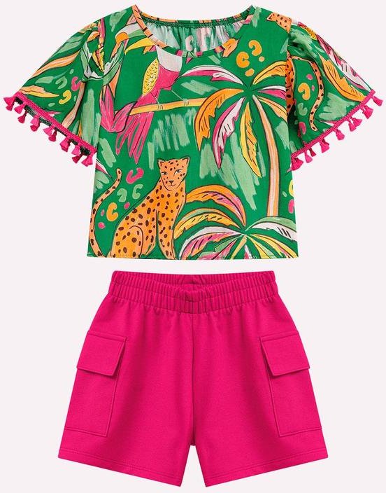 Imagem principal Conjunto Infantil Menina Estampa Verde Nanai Nanai