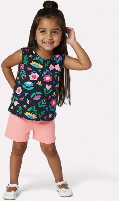 Imagem principal Conjunto Infantil Menina Estampado Azul Marinho Kyly Kyly