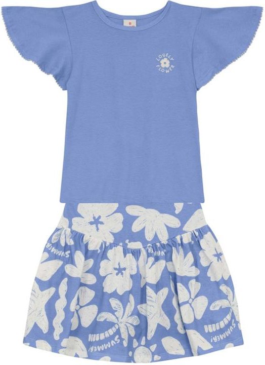 Imagem principal Conjunto Infantil Menina Estampado Azul Brandili Brandili