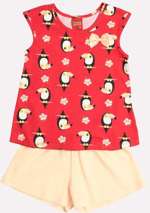 Imagem principal Conjunto Infantil Menina Estampado Vermelho Kyly Kyly