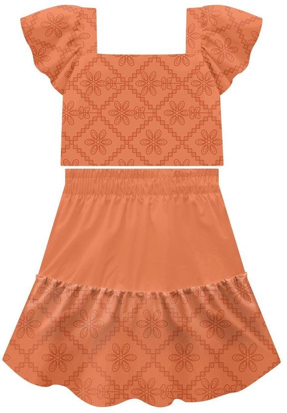 Imagem principal Conjunto Infantil Menina Flores Laranja Milon Milon