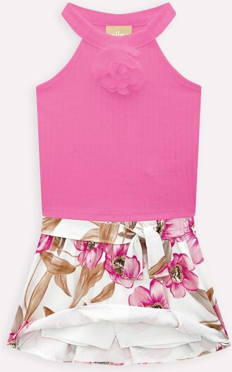 Conjunto Infantil Menina Flores Rosa