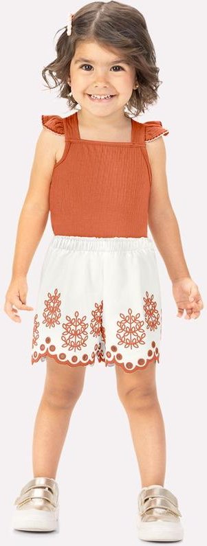 Imagem principal Conjunto Infantil Menina Folhas Laranja Milon Milon