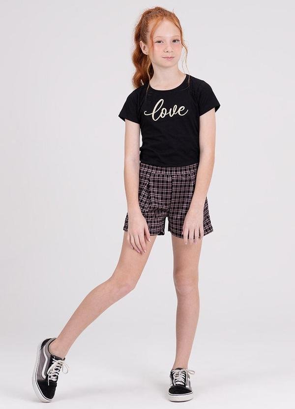 Imagem principal Conjunto Infantil Menina Jacquard Xadrez Preto VIDA COSTEIRA VIDA COSTEIRA