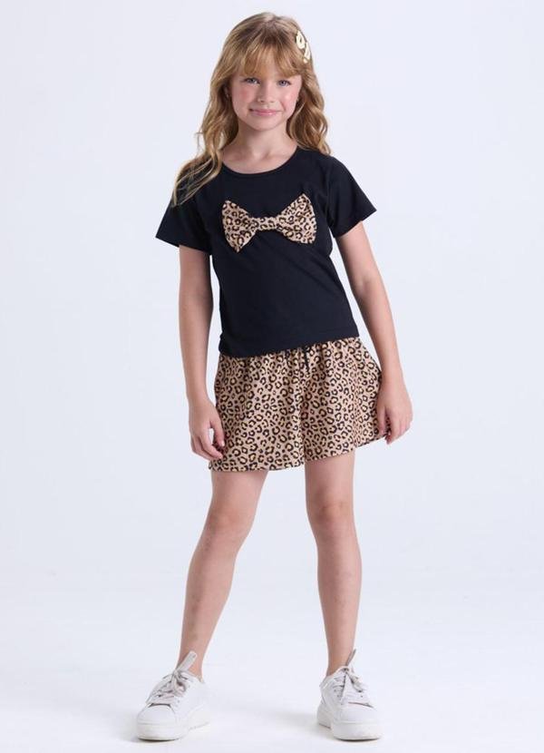 Imagem principal Conjunto Infantil Menina Laço Oncinha Bege VIDA COSTEIRA VIDA COSTEIRA