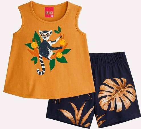 Imagem principal Conjunto Infantil Menina Lêmure Marrom Kyly Kyly