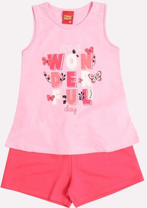Imagem principal Conjunto Infantil Menina Lettering Rosa Kyly Kyly