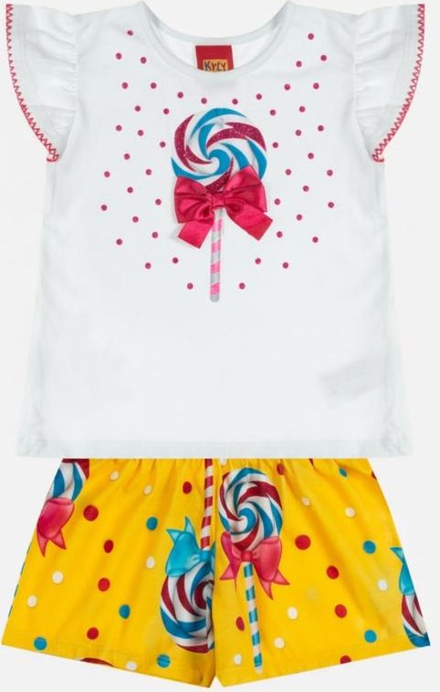 Imagem principal Conjunto Infantil Menina Pirulito Branco Kyly Kyly