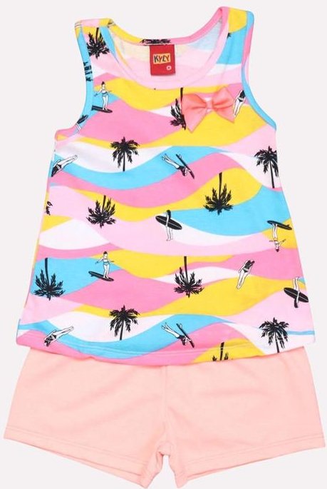Imagem principal Conjunto Infantil Menina Praia Branco Kyly Kyly