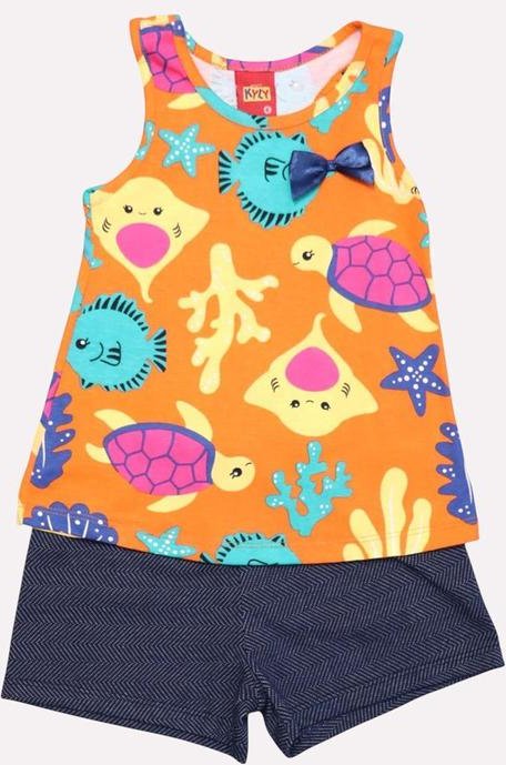 Imagem principal Conjunto Infantil Menina Praia Laranja Kyly Kyly