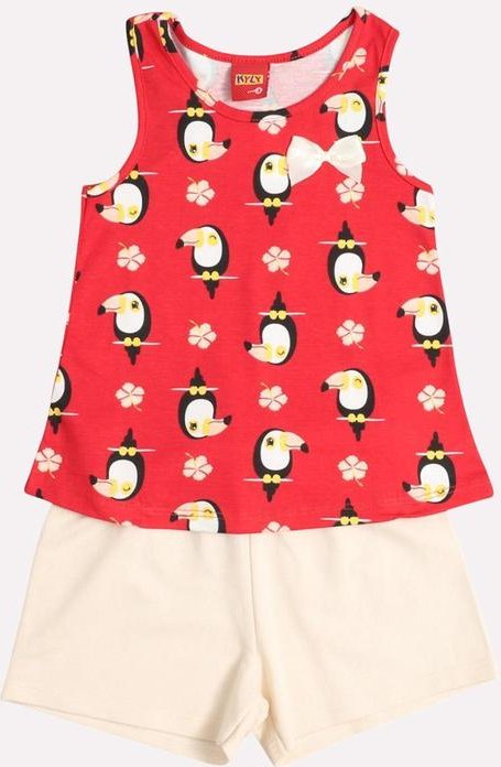 Imagem principal Conjunto Infantil Menina Tucano Vermelho Kyly Kyly
