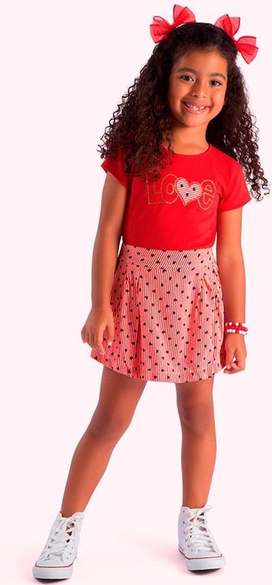 Imagem principal Conjunto Infantil Menina Vermelha Duduka Duduka