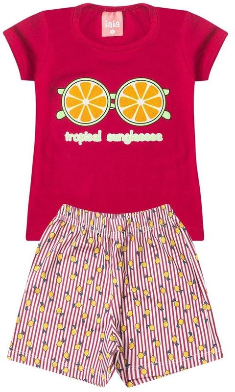 Conjunto Infantil Verão Tropical Iaia Rosa