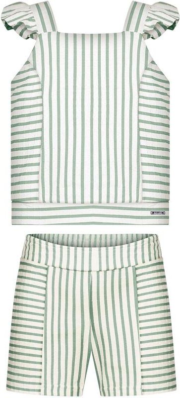 Imagem principal Conjunto Listrado com Blusa e Shorts Verde Alakazoo Alakazoo