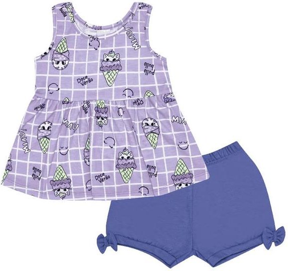 Imagem principal Conjunto Malha Leve Menina Rosa Pulla Bulla Pulla Bulla