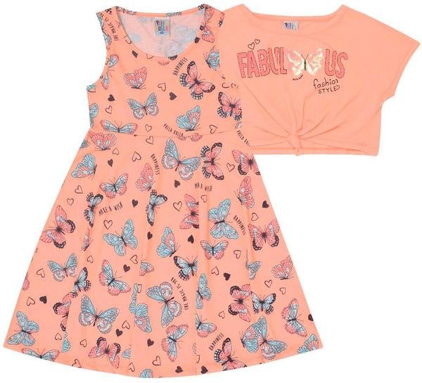 Imagem principal Conjunto Manga Curta Meia Malha Menina Laranja Pulla Bulla Pulla Bulla