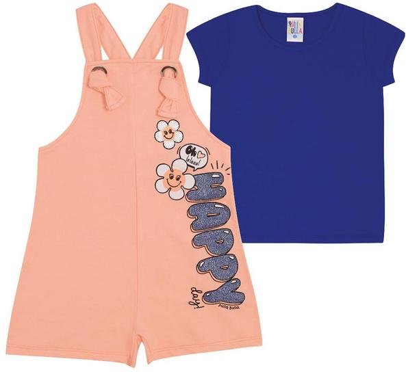 Imagem principal Conjunto Manga Curta Moletinho Menina Laranja Pulla Bulla Pulla Bulla