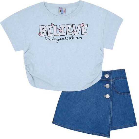 Imagem principal Conjunto Meia Malha Menina Azul Pulla Bulla Pulla Bulla