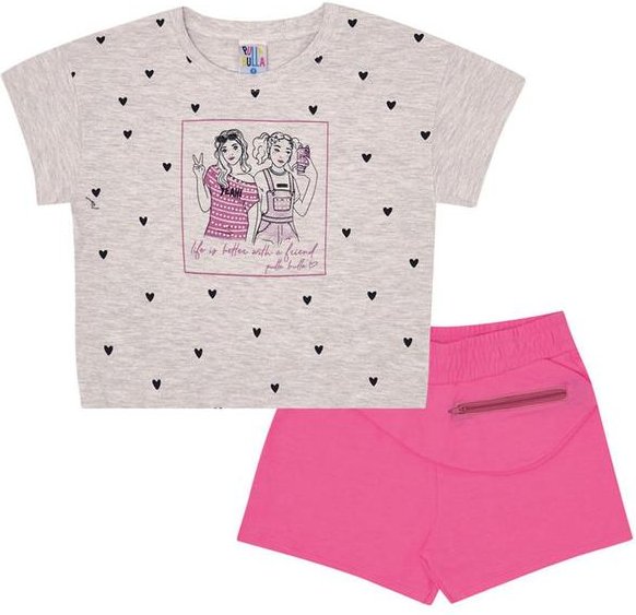 Imagem principal Conjunto Meia Malha Menina Cinza Pulla Bulla Pulla Bulla