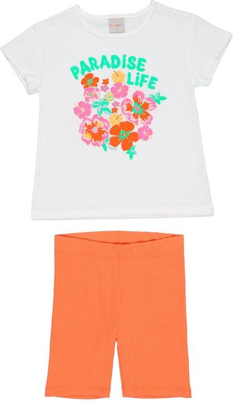 Conjunto Menina Bermuda Ciclista Laranja
