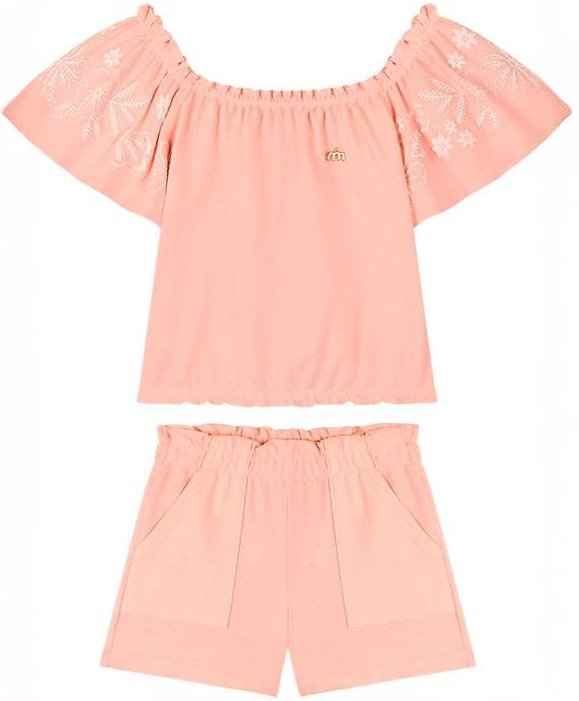 Imagem principal Conjunto Menina Blusa e Short em Piquet Laranja Milli E Nina Milli E Nina
