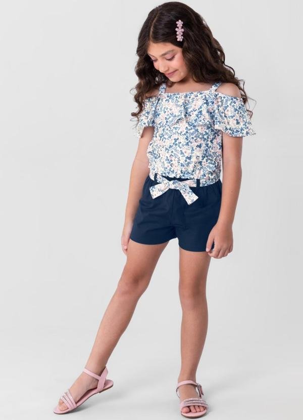 Imagem principal Conjunto Menina com Cropped e Shorts Natural Brandili Mundi Brandili Mundi