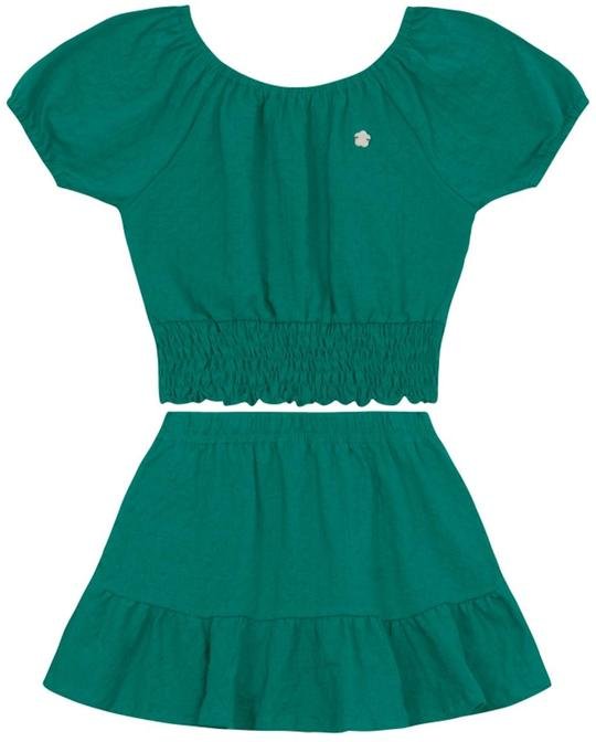 Imagem principal Conjunto Menina em Cotton Especial Verde Brandili Brandili
