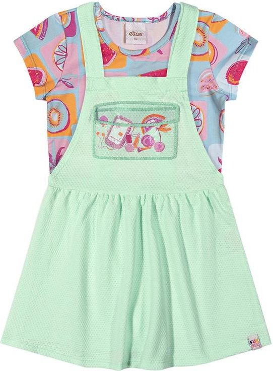 Imagem principal Conjunto Menina Jardineira e Blusa Frutas Verde Elian Elian