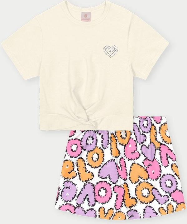 Imagem principal Conjunto Menina Love Bege Abrange Abrange