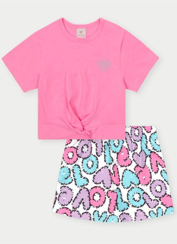 Imagem principal Conjunto Menina Love Rosa Abrange Abrange