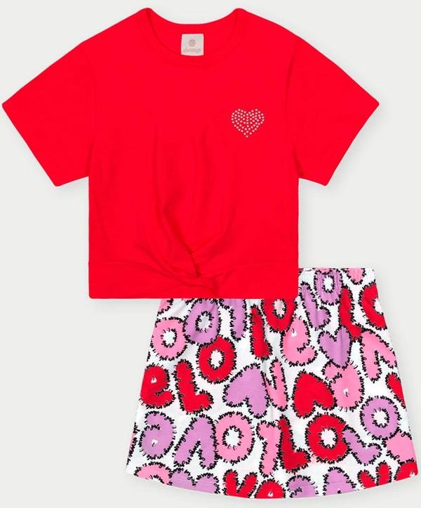 Imagem principal Conjunto Menina Love Vermelho Abrange Abrange