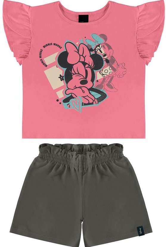 Imagem principal Conjunto Minnie Mouse Clochard Rosê Malwee Kids Malwee Kids