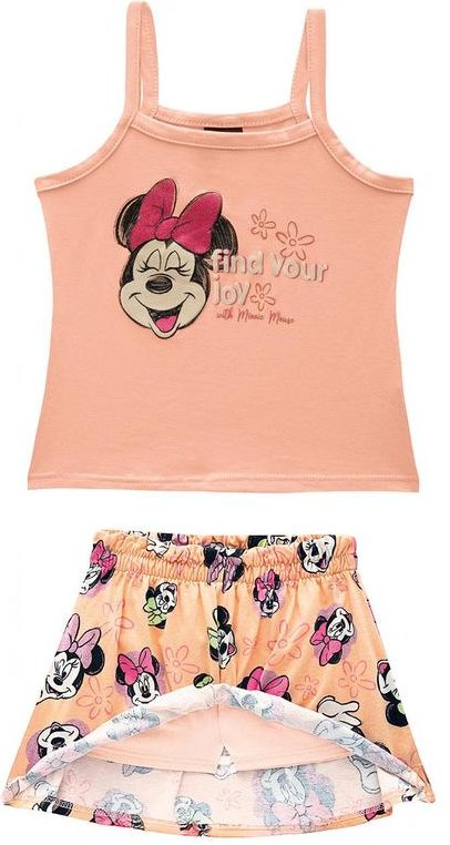 Imagem principal Conjunto Minnie Mouse® Evasê Coral Malwee Kids Malwee Kids