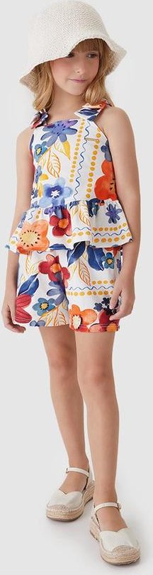 Imagem principal Conjunto Peplum Floral Menina Azul