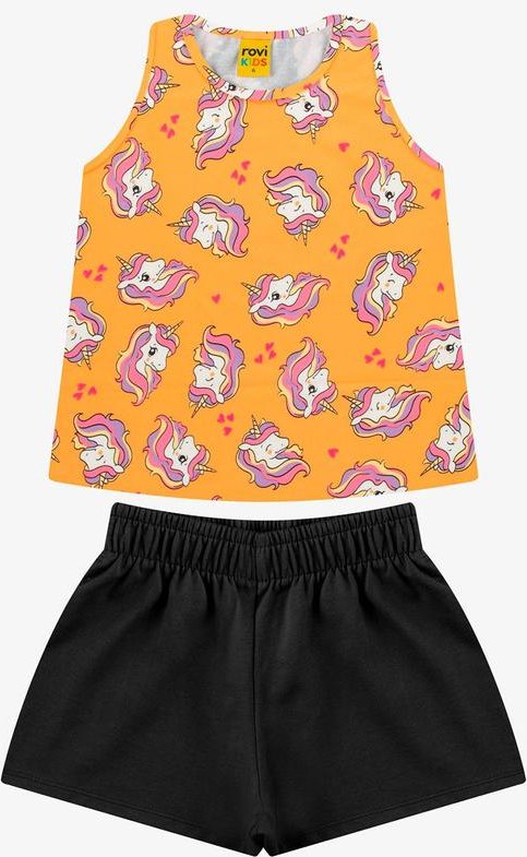 Conjunto Regata com Shorts Feminino Laranja