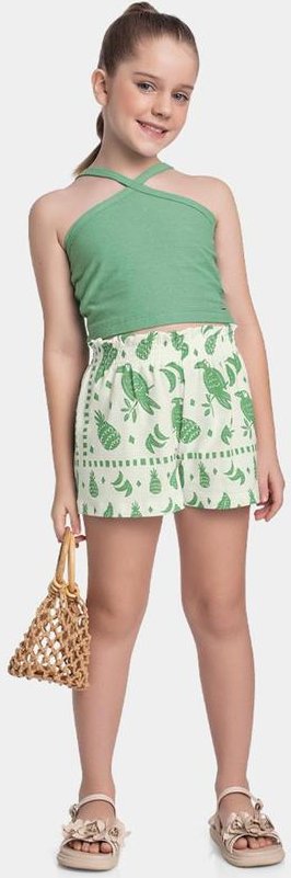 Imagem principal Conjunto Regata Cropped e Short Verde Fakini Kids Fakini Kids