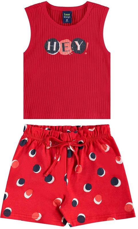 Imagem principal Conjunto Regata Cropped e Short Vermelho Bee Loop Bee Loop