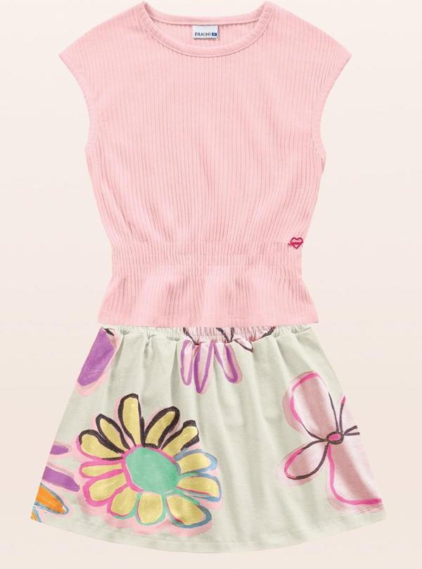 Imagem principal Conjunto Regata/Rosa Fakini Kids Fakini Kids