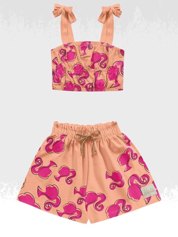 Conjunto Regata/Short Barbie Laranja