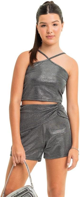 Imagem principal Conjunto Top e Short Brilho Juvenil Preto Gloss Gloss