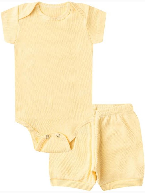 Imagem principal Kit Body Bebê Curto Canelado 2 Peças Amarelo Select Select